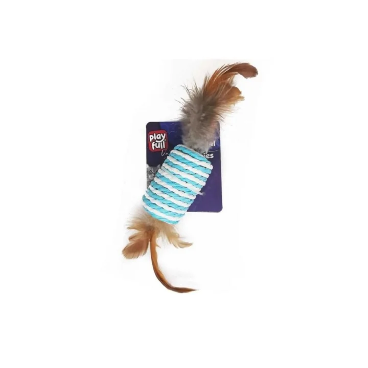 Hasır Tüylü Top Kedi Oyuncağı 4 Cm Beyaz