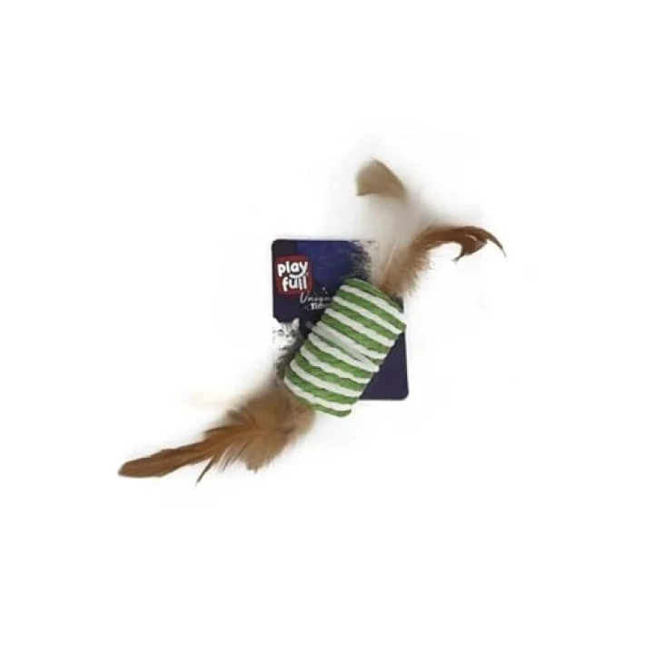 Hasır Tüylü Top Kedi Oyuncağı 4 Cm Beyaz