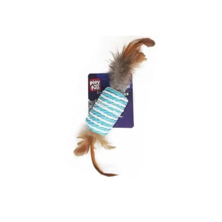 Hasır Tüylü Top Kedi Oyuncağı 4 Cm Beyaz