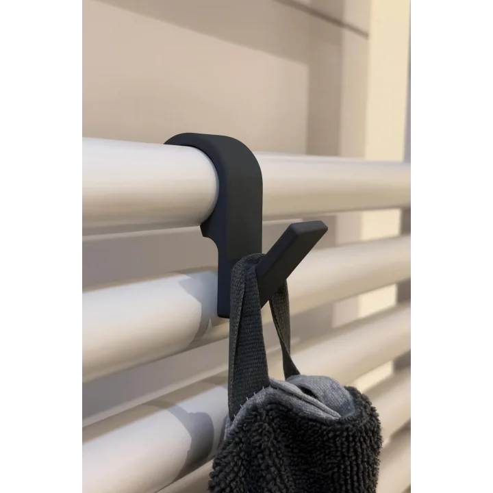 Havlu Askılığı, 6lı Set, Duşakabin ve Havlupan Petek için, Banyo Mutfak Kancalı (Gri)