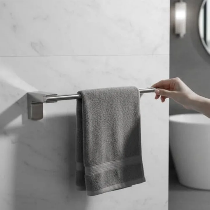 Havluluk Krom 35 Cm Vidalı Duvara Monte Paslanmaz Duvar Tipi Mutfak Banyo Havlu Aparatı