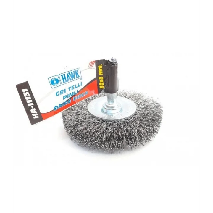 Mey İthalat® Hawk HA11131 Pimli Gri Tel Daire Fırça 60x8 mm