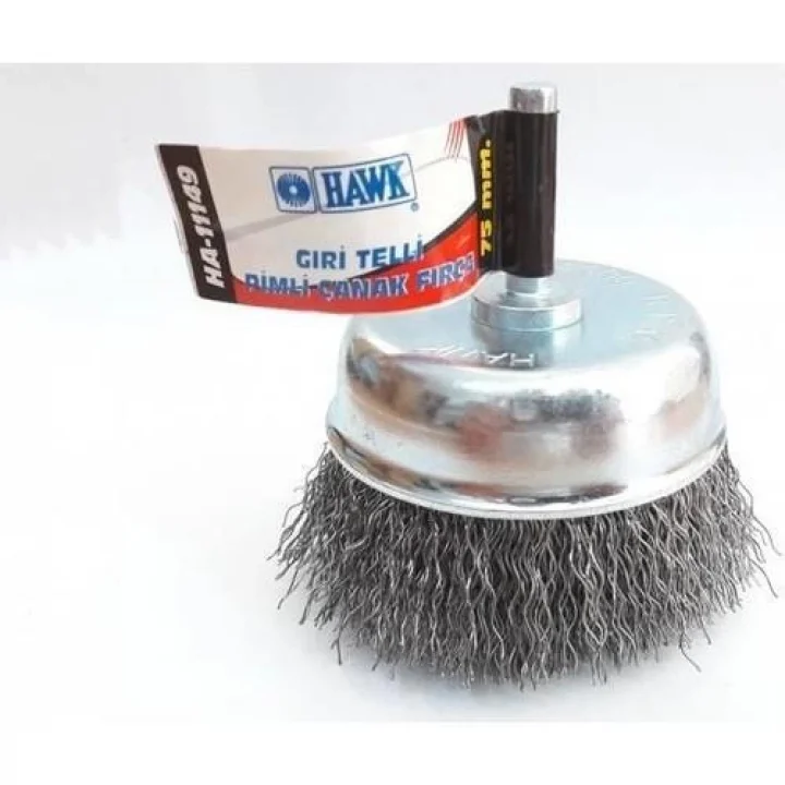 Mey İthalat® Hawk HA11147 Pimli Gri Tel Çanak Fırça 65 mm
