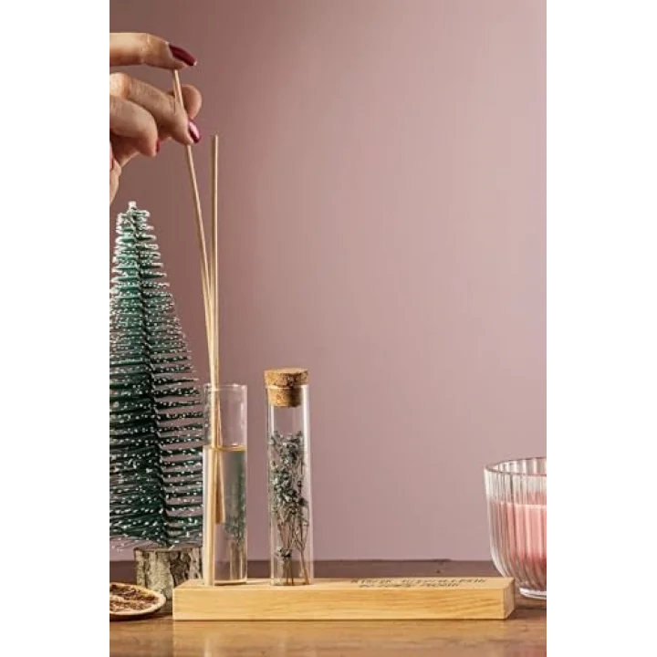 Hayellerin Çiçek Açsın Mottolu Dekoratif Set - Bambu Oda Kokusu Şişesi