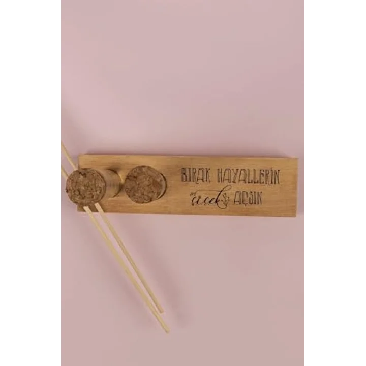 Hayellerin Çiçek Açsın Mottolu Dekoratif Set - Bambu Oda Kokusu Şişesi
