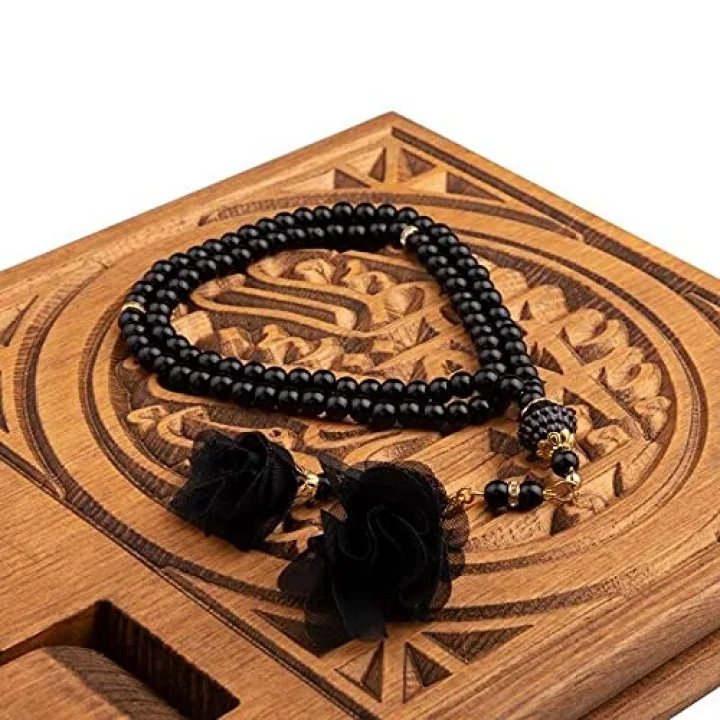 HAYRAT NEŞRİYAT Gül Püsküllü Tesbih Siyah (99lu - 6mm)