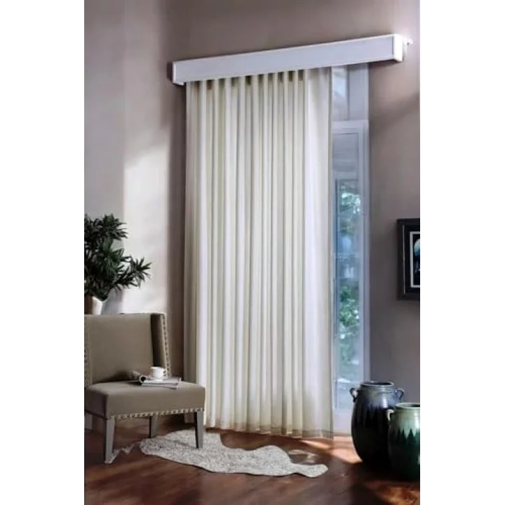Hazır Saten Güneşlik Perde Ekru Renk (210x190cm)