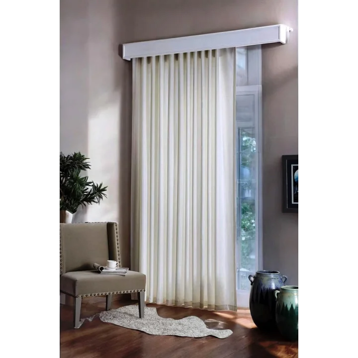 Hazır Saten Güneşlik Perde Ekru Renk (210x190cm)