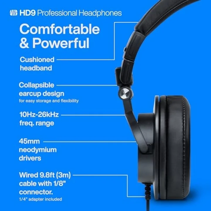 HD9, Profesyonel Dinleme Kulaklığı, Siyah