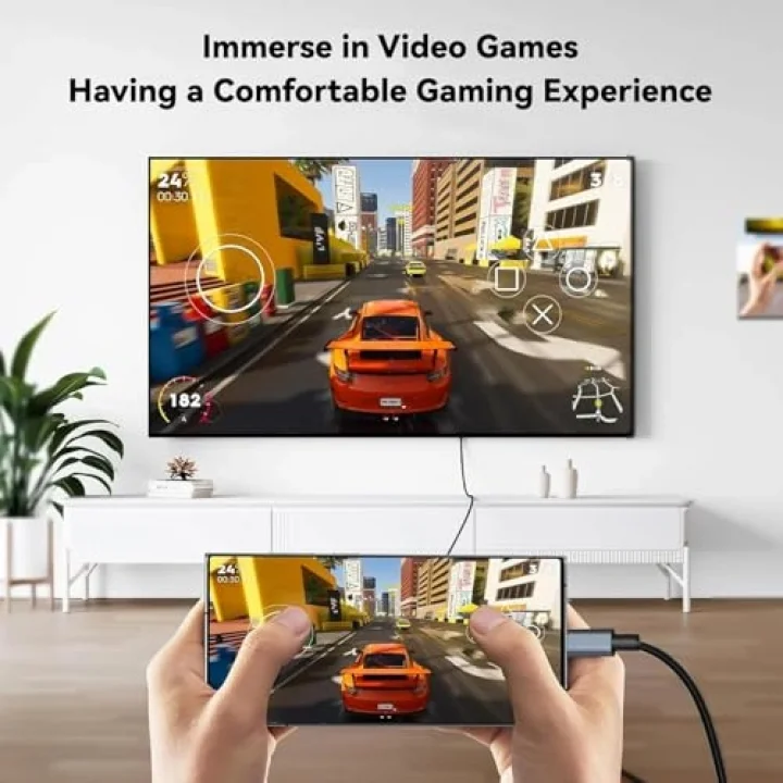 HDMI Çevirici USB C HDMI 4K 60Hz HDMI, 200cm USB C HDMI Adaptör USB C HDMI Uyumlu Thunderbolt Type-C to HDMI 2 Metre Kablo Uzunluğu ZR854
