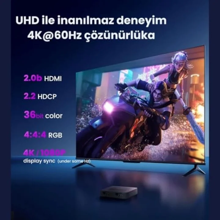 HDMI Çift Yönlü 4K 60Hz Çogalticı 2in1 HDMI Switch Adaptörü