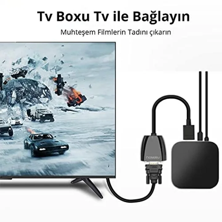 HDMI to VGA Dişi Çevirici Adaptör Siyah