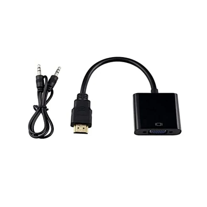 HDMI TO VGA DÖNÜŞTÜRÜCÜ + SES KABLOSU SİYAH