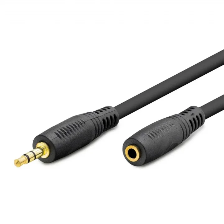 HDX1020 3.5MM (M) TO 3.5MM (F) KABLO 2LINE GOLD 5M SİYAH