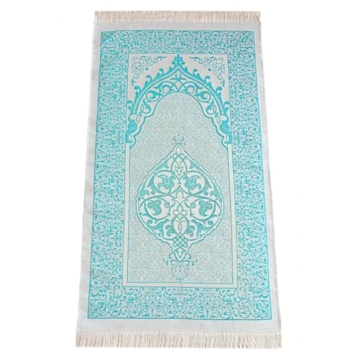 Hediyelik Şantuk Çantalı, Tesbihli, Çeyizlik Seccade Seti - Mavi