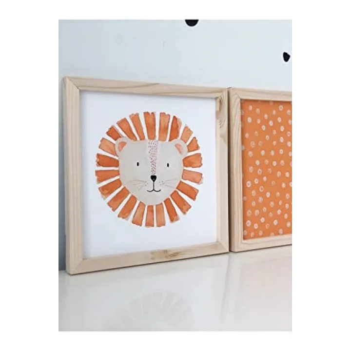 Hediyenikap Çocuk Odası Aslan Temalı Çerçeveli Set Tek Ebat hdynkpkpy-00053