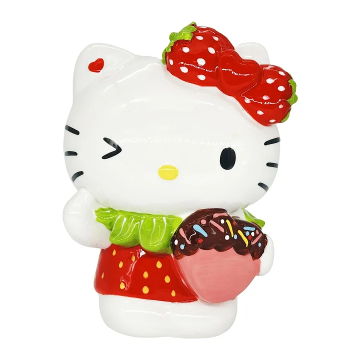 Hello Kitty Loves You with Strawberry Bow Sevimli Göz Kırpma Heykelcik