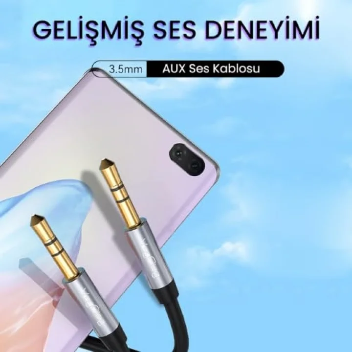 Hi-Fi TRS 3.5mm Aux Ses Kablosu 5 Metre