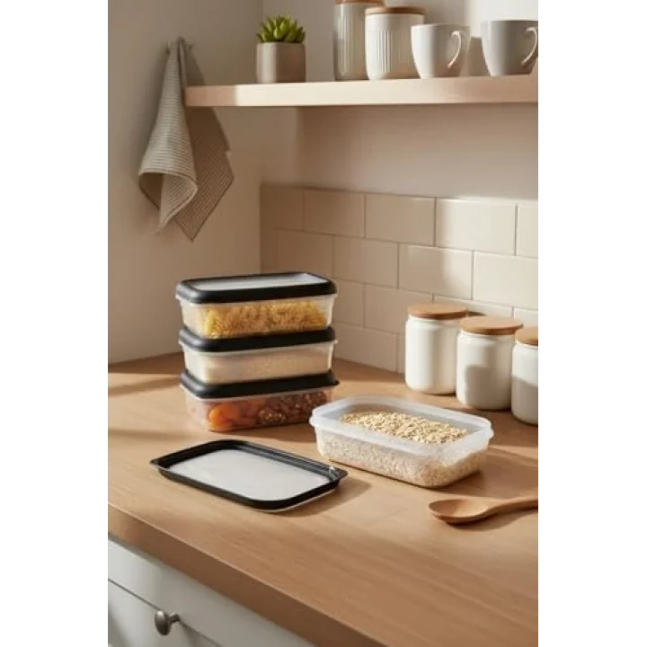 Hide Plus 4Lü Saklama Kabı Siyah (4X 0,70 Lt)