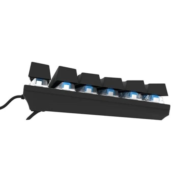 HK410 Mekanik Switch 19 Mod RGB Kablolu Siyah TKL Türkçe Gaming Klavye (Mavi Switch)