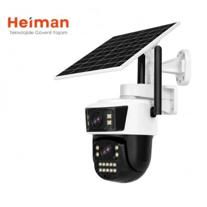 HM-850 2 Kameralı Solar PTZ 4G Sim Kartlı Kamera