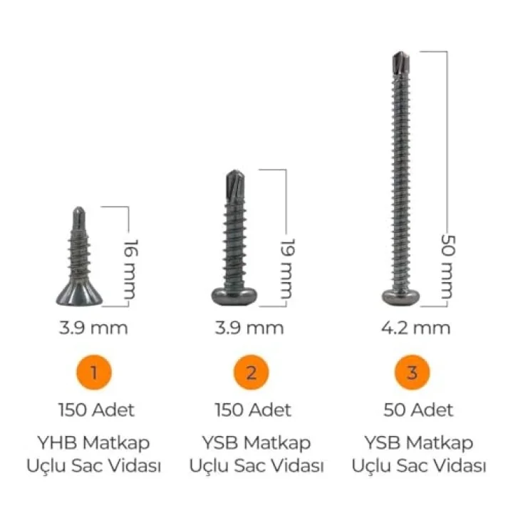 Hobi-1 891 Parça 12 Çeşit, Pul, Vida ve Dübel Seti, Organizer Takım Çantalı