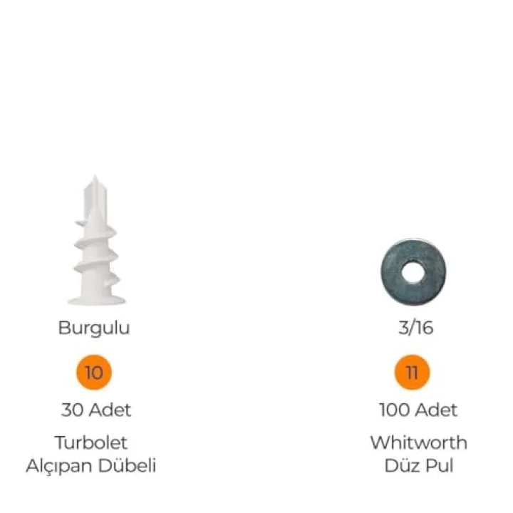 Hobi-1 891 Parça 12 Çeşit, Pul, Vida ve Dübel Seti, Organizer Takım Çantalı