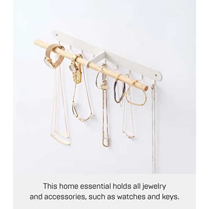 home Wall-Mounted Accessory Holder Takı Rafı, Çelik, Beyaz, Tek Beden