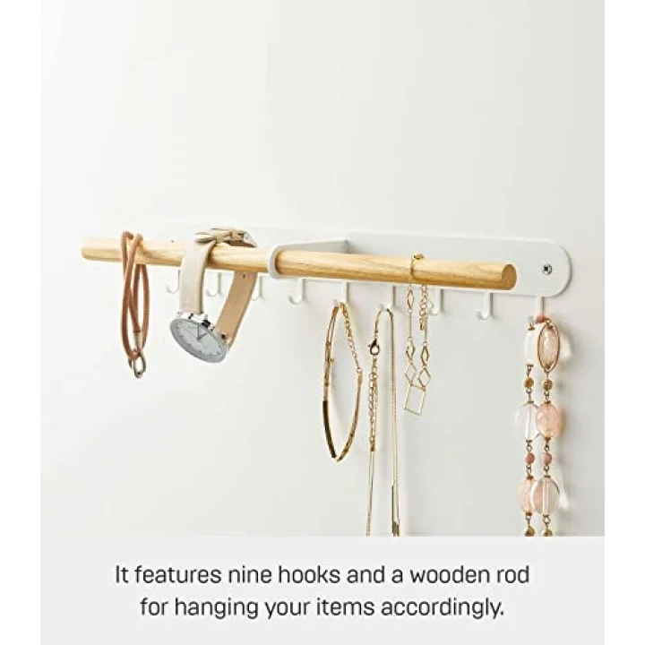 home Wall-Mounted Accessory Holder Takı Rafı, Çelik, Beyaz, Tek Beden