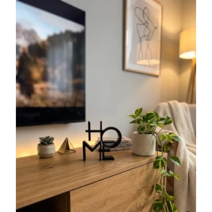 HOME Yazılı 3D Baskı Dekoratif Heykel – Modern Ev Dekor Aksesuarı, Benzersiz Tasarım