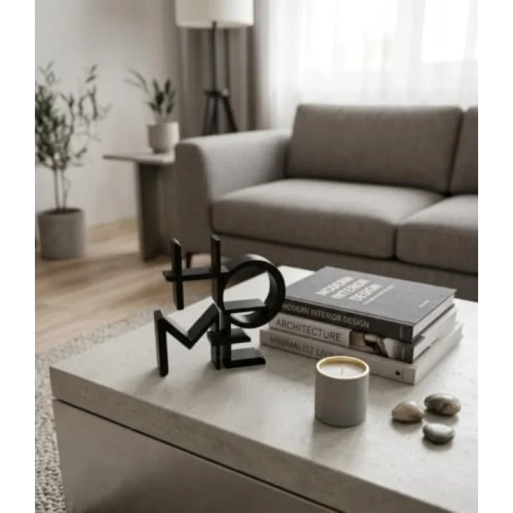 HOME Yazılı 3D Baskı Dekoratif Heykel – Modern Ev Dekor Aksesuarı, Benzersiz Tasarım