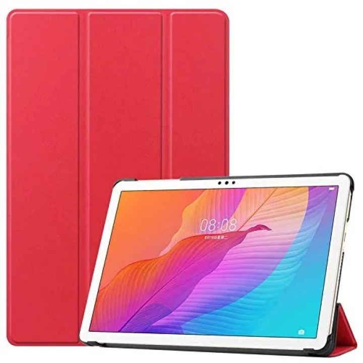 Honor ile uyumlu Pad X8 Smart Cover Standlı 1-1 Kılıf Kırmızı