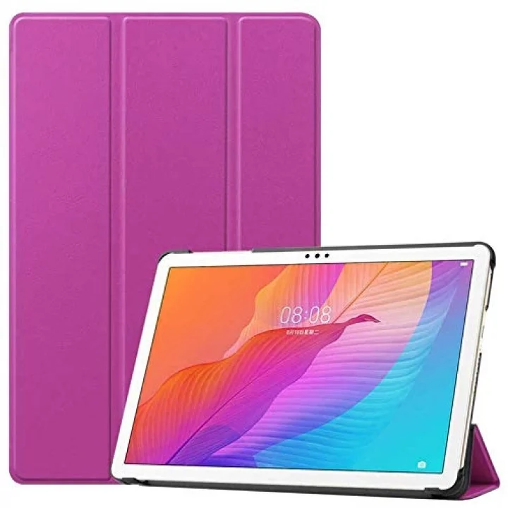 Honor ile uyumlu Pad X8 Smart Cover Standlı 1-1 Kılıf Pembe