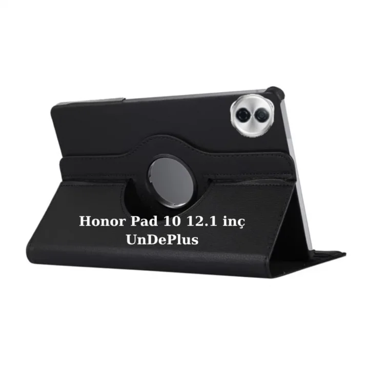 Honor Pad 10 12.1inç ile uyumlu Kılıf 360 Dönebilen Standlı Case Siyah