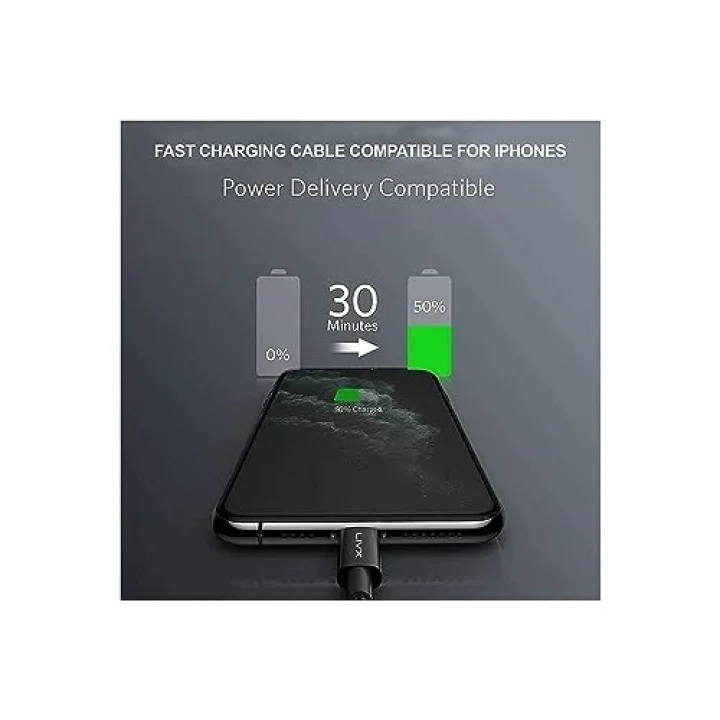 Horizontal 20W Type C to Lightning 1 Metre iPhone iPad Hızlı Şarj ve Data Kablosu Space Gray