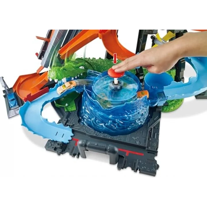 Hot Wheels DEV TİMSAH ARABA YIKAMA OYUN SETİ Hot Wheels Dev Timsah Araba Yıkama Oyun Seti FTB67 FTB67