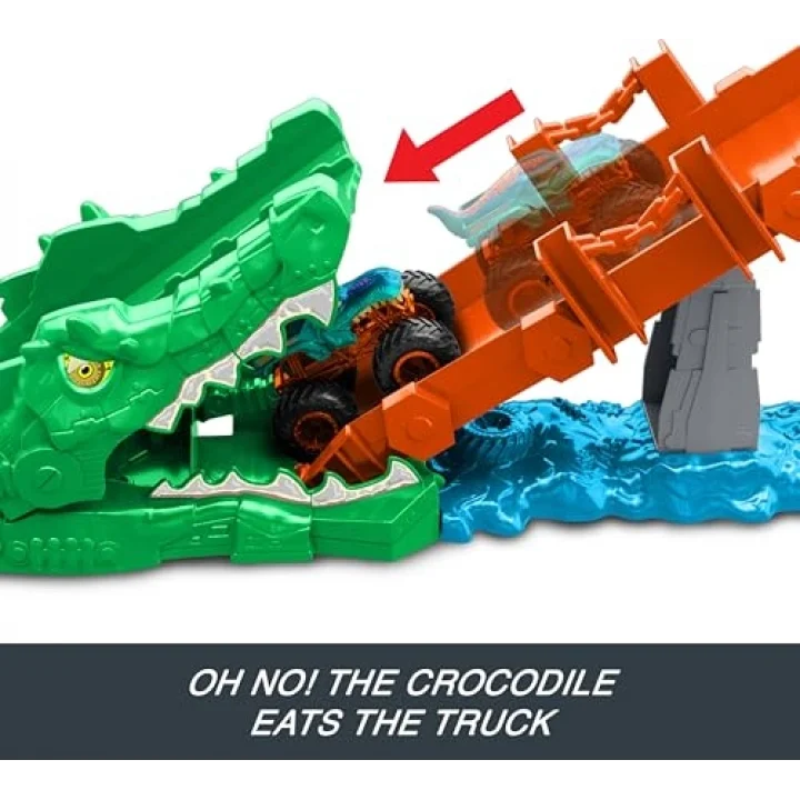 Hot Wheels Monster Trucks Timsahı Devir Oyun Seti JJN45