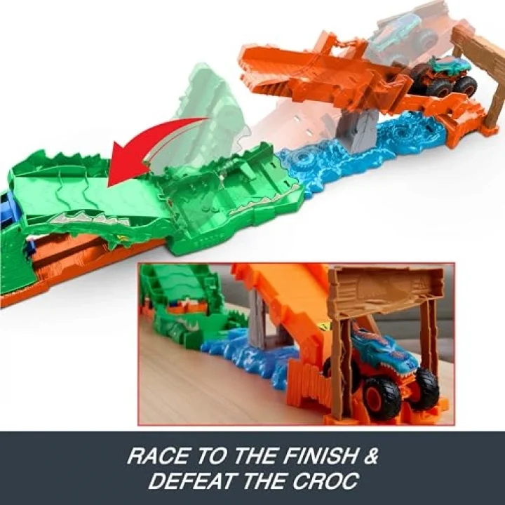 Hot Wheels Monster Trucks Timsahı Devir Oyun Seti JJN45