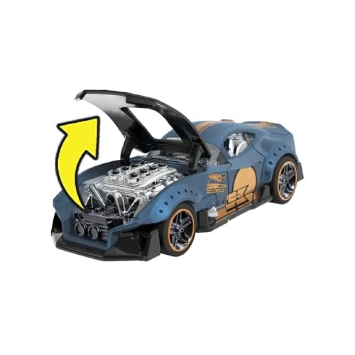 Hot Wheels Pull-Back Speeders oyuncak araba, 1:43 ölçeğinde, geri çekilip bırakmak için araba, Rolomatic motor veya kapı, bagaj veya motor kaputu ile açılabilir, modeller değişebilir, HPR70