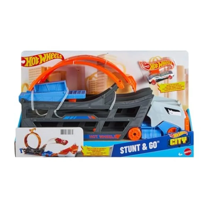 Hot Wheels Standlı Tır, 18 Araç Kapasiteli, Çemberli, Fırlatıcılı, GCK38
