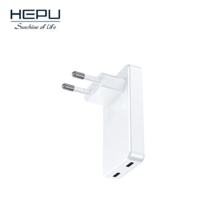 HP-C35 45 Watt GaN Şarj Adaptörü 100 Cm Kablo 2-Port Fast Charger Hızlı Şarj Seti Type-C Kablo Dahildir Quick Charge 3.0