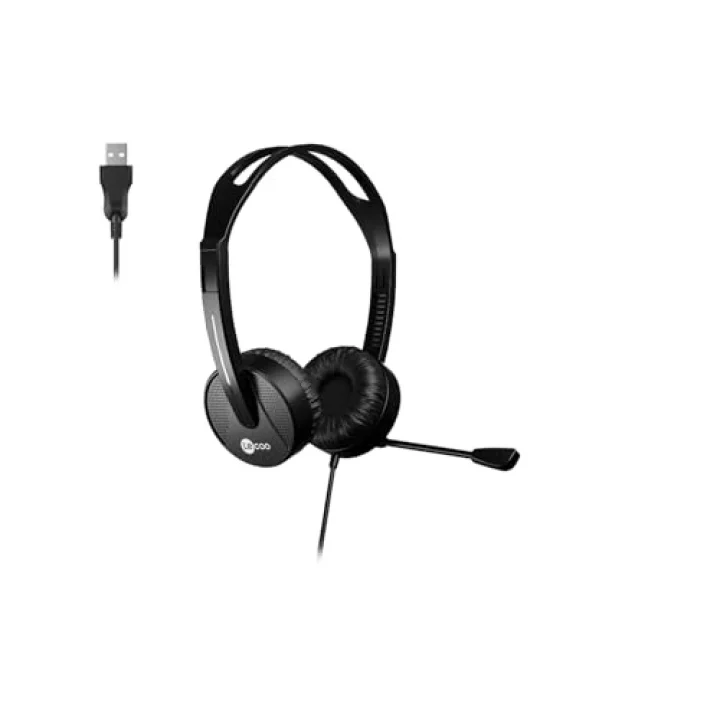 HT106 USB Kablolu Mikrofonlu Kulak Üstü Kulaklık - PC, Laptop, Tablet, Telefon Uyumlu, Ergonomik Kulak Yastıkları, İş, Oyun, Çağrı Merkezi için, Esnek Mikrofonlu Kulak Üstü Kulaklık Siyah
