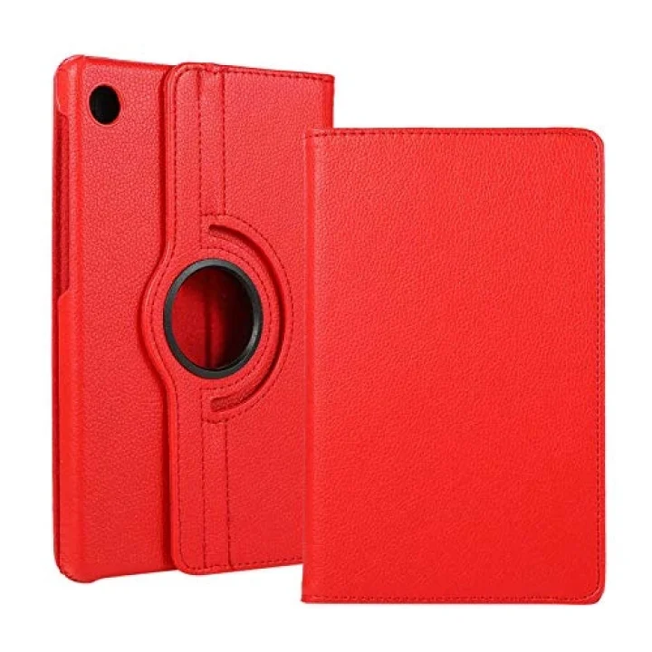 Huawei Mate Pad T8 ile uyumlu Kılıf 360 Dönebilen Standlı Case Kırmızı
