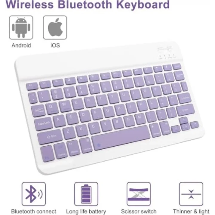 Huawei Matepad 11.5inç / Air 11.5inç / PaperMate ile uyumlu Kılıf Kablosuz Klavyeli Case Mobax Lavendery Gray