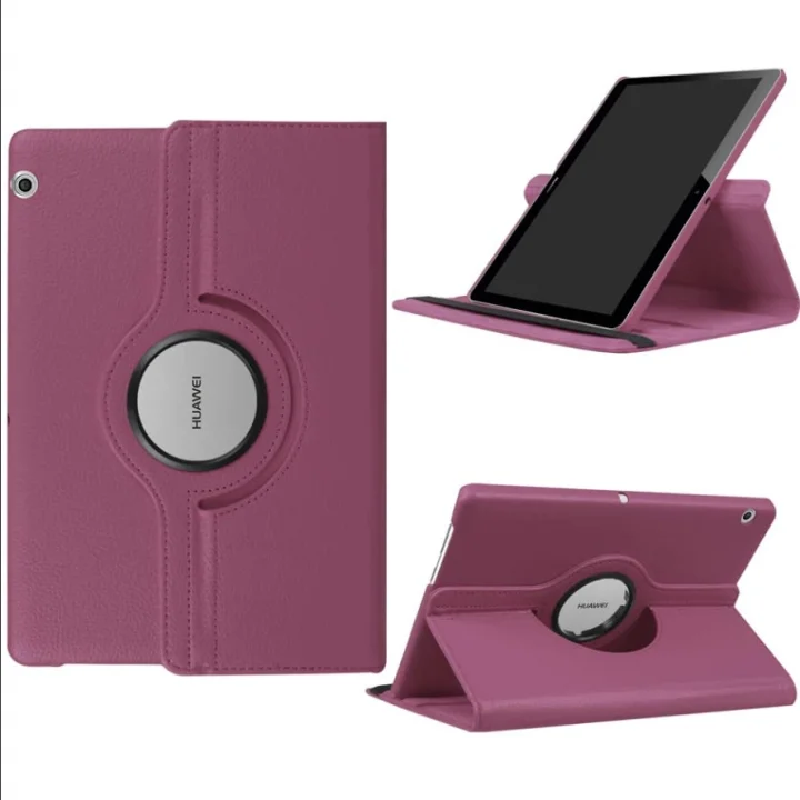 Huawei MediaPad T3 10 ile uyumlu Kılıf 360 Dönebilen Standlı Case Mavi