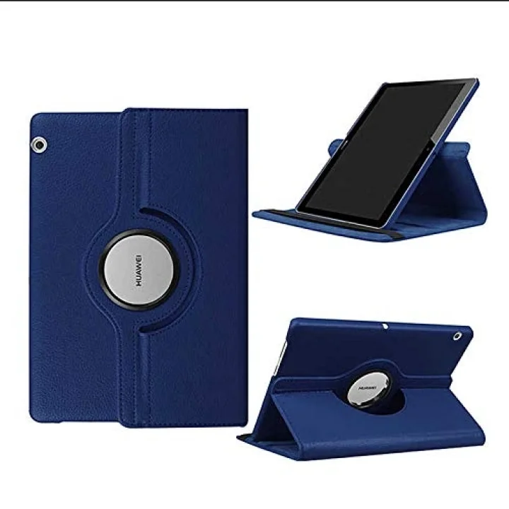Huawei MediaPad T3 10 ile uyumlu Kılıf 360 Dönebilen Standlı Case Mavi