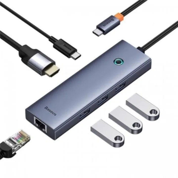 Hub 6w1 UltraJoy 6 Port (USB-C 1 x HDMI4K @ 30 Hz + 3 x USB 3.0 + 1 x PD + RJ45)