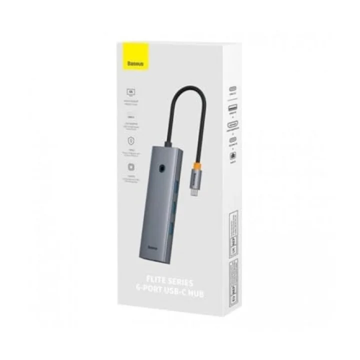 Hub 6w1 UltraJoy 6 Port (USB-C 1 x HDMI4K @ 30 Hz + 3 x USB 3.0 + 1 x PD + RJ45)