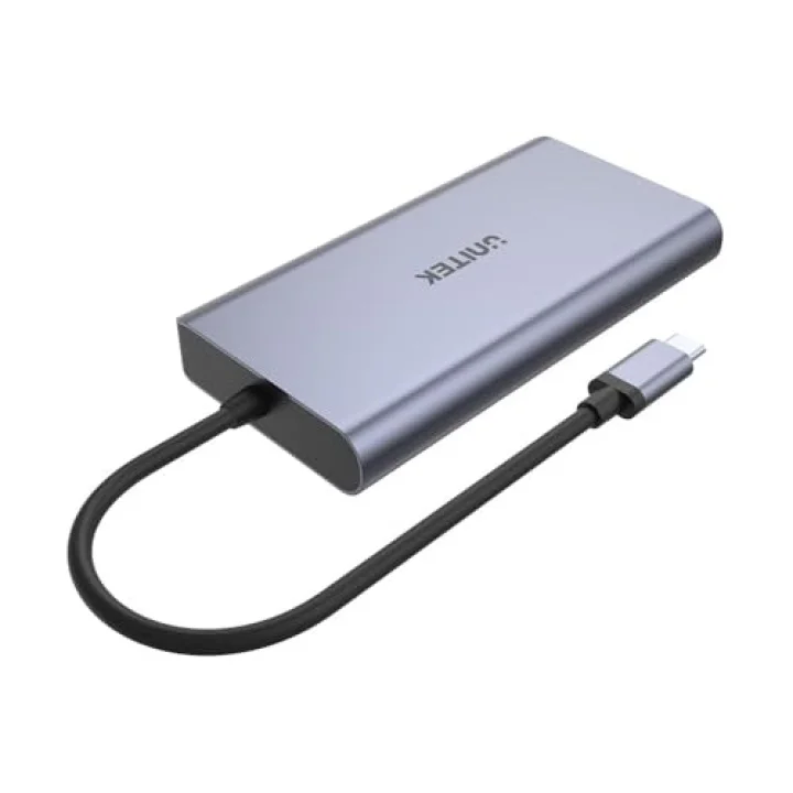 Hub USB-C MST Triple Ekran, 2 x HDMI + VGA, 1 x USB-A Port ve USB-C Power Delivery 100W │ USB 3.1 5 Gbps, 4K@30Hz, 2K@60Hz, Alüminyum, SuperSpeed