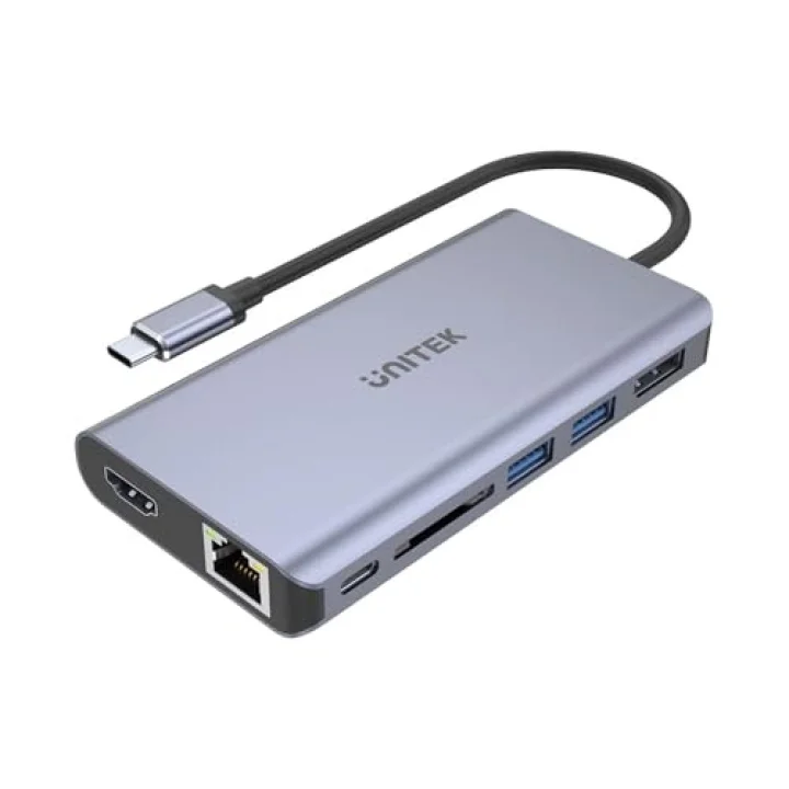 Hub USB-C MST Triple Ekran, 2 x HDMI + VGA, 1 x USB-A Port ve USB-C Power Delivery 100W │ USB 3.1 5 Gbps, 4K@30Hz, 2K@60Hz, Alüminyum, SuperSpeed